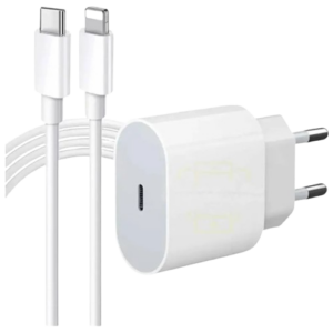 Combo Cargador Fuente + Cable USB-C a Lightning
